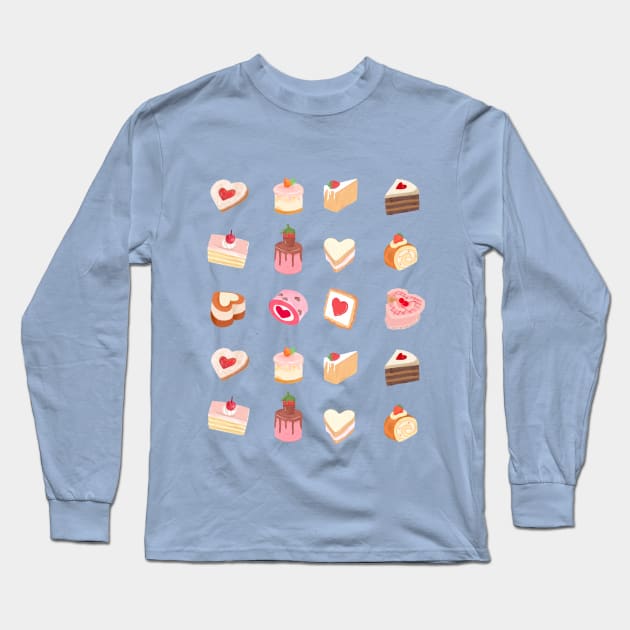 Lots of Cakes and Sweets Long Sleeve T-Shirt by Brynn-Hansen